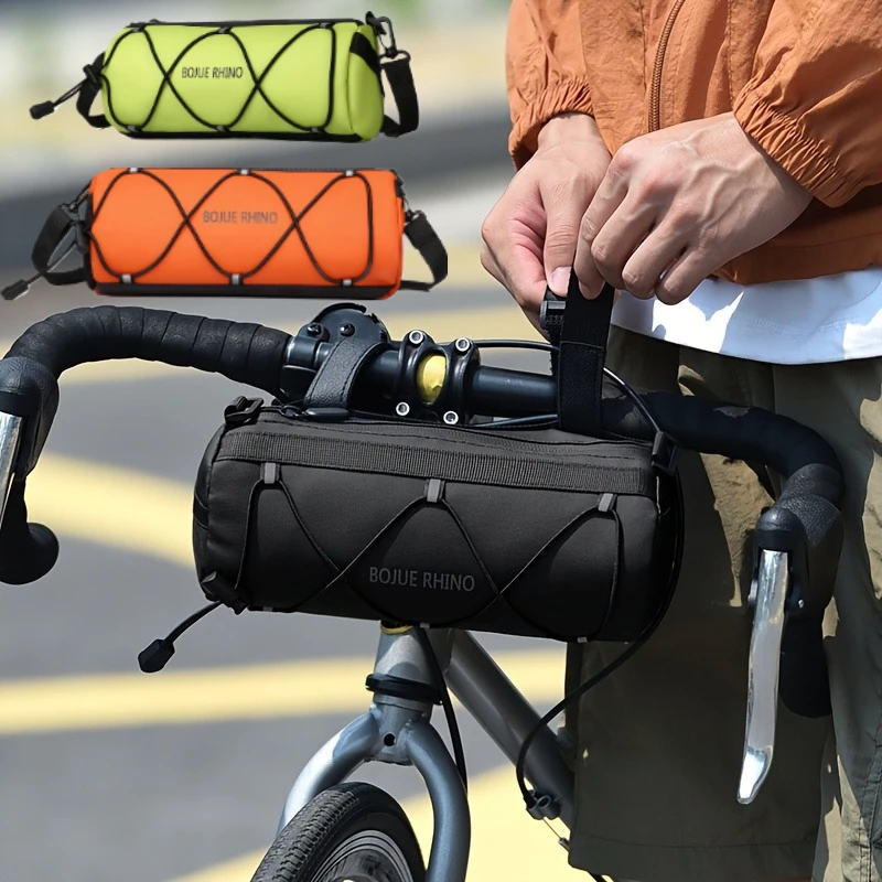 

Bike Handlebar Bag Bicycle Handle Bar Handy Front Bike Bags Storage Pouch Pack with Shoulder Strap Mountain Road Bike Barrel Bag
