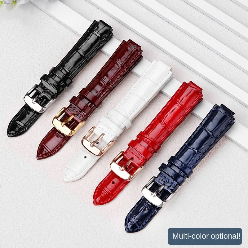 For Cartier Men Blue Balloon Leather Strap Bracelet Men 42mm 46mm Women 33mm 28mm High Gloss Replace Raised Cowhide Watch Band