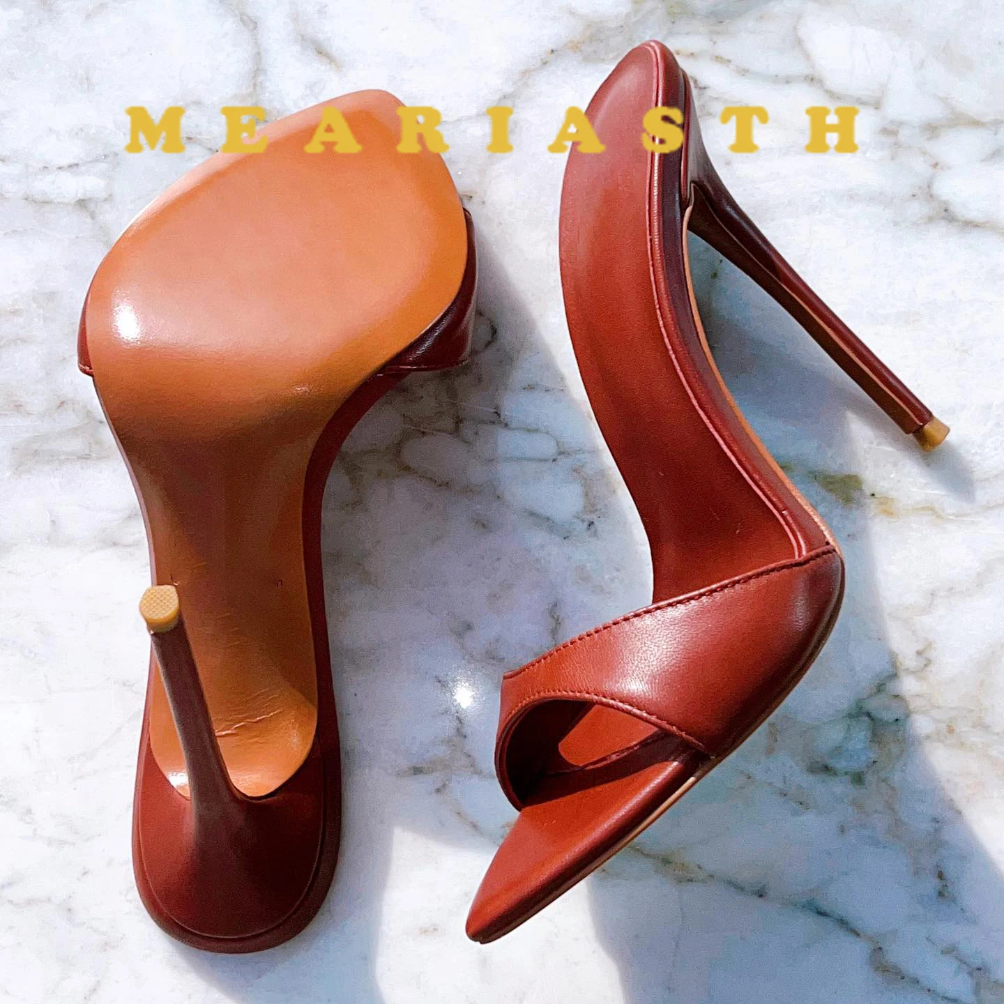 

Trendy Sexy Heeled Ladies Pointed Open Toe Slip on Party Stiletto High Heel Clear Mule Slides Woman Nude Transparent Shoes