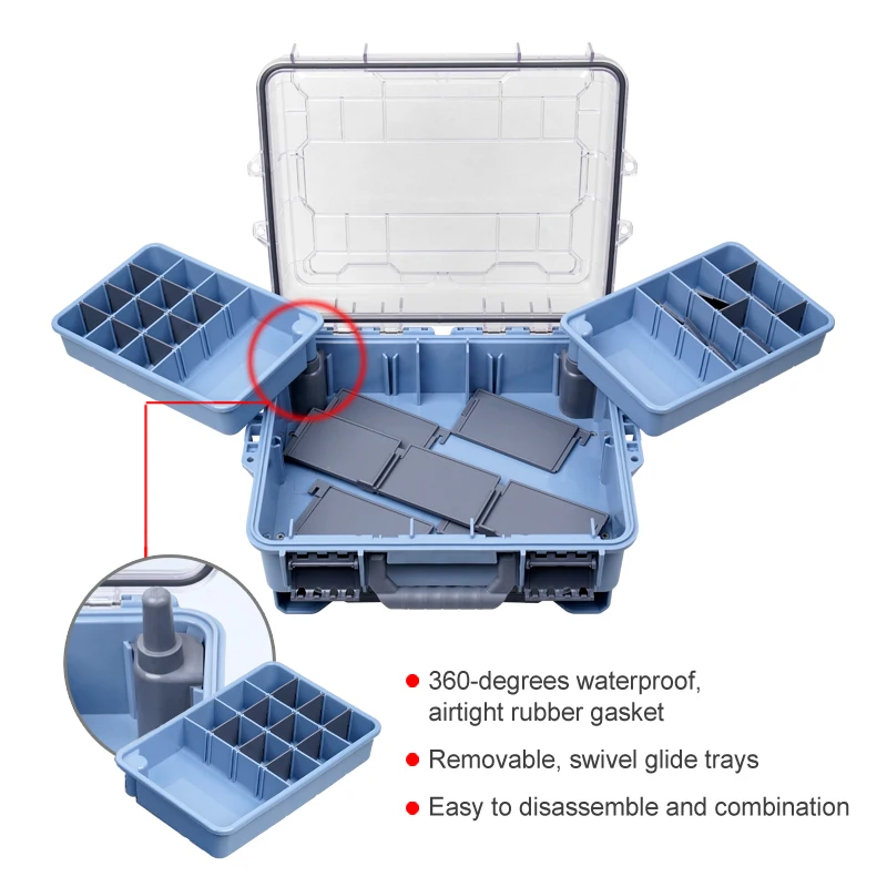 Imagem -02 - Caixa de Ferramentas de Pesca Multifuncional à Prova Dágua Organizador de Armazenamento de Plástico Gancho Isca Acessórios Equipamento de Carpa