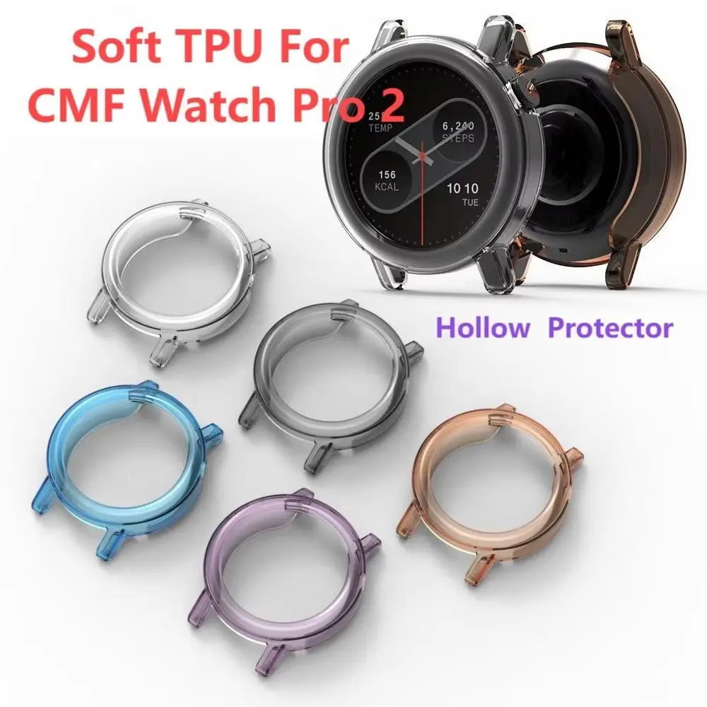 

New TPU Protective Case Anti-Scratch Soft Transparent Shell Clear Bumper Frame for CMF Watch Pro 2 Smart Watch Accessories