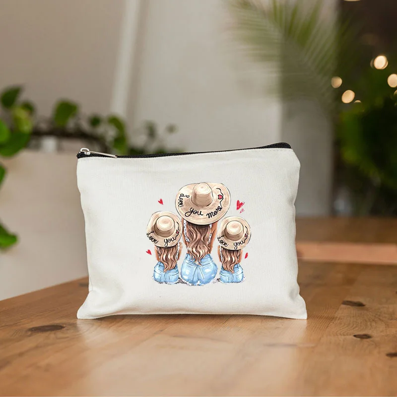 Bolsa cosmética para a mãe no mundo, Organizador de viagem, Necessaire, Cute Pencil Case, Melhor presente para a mãe, Carteira