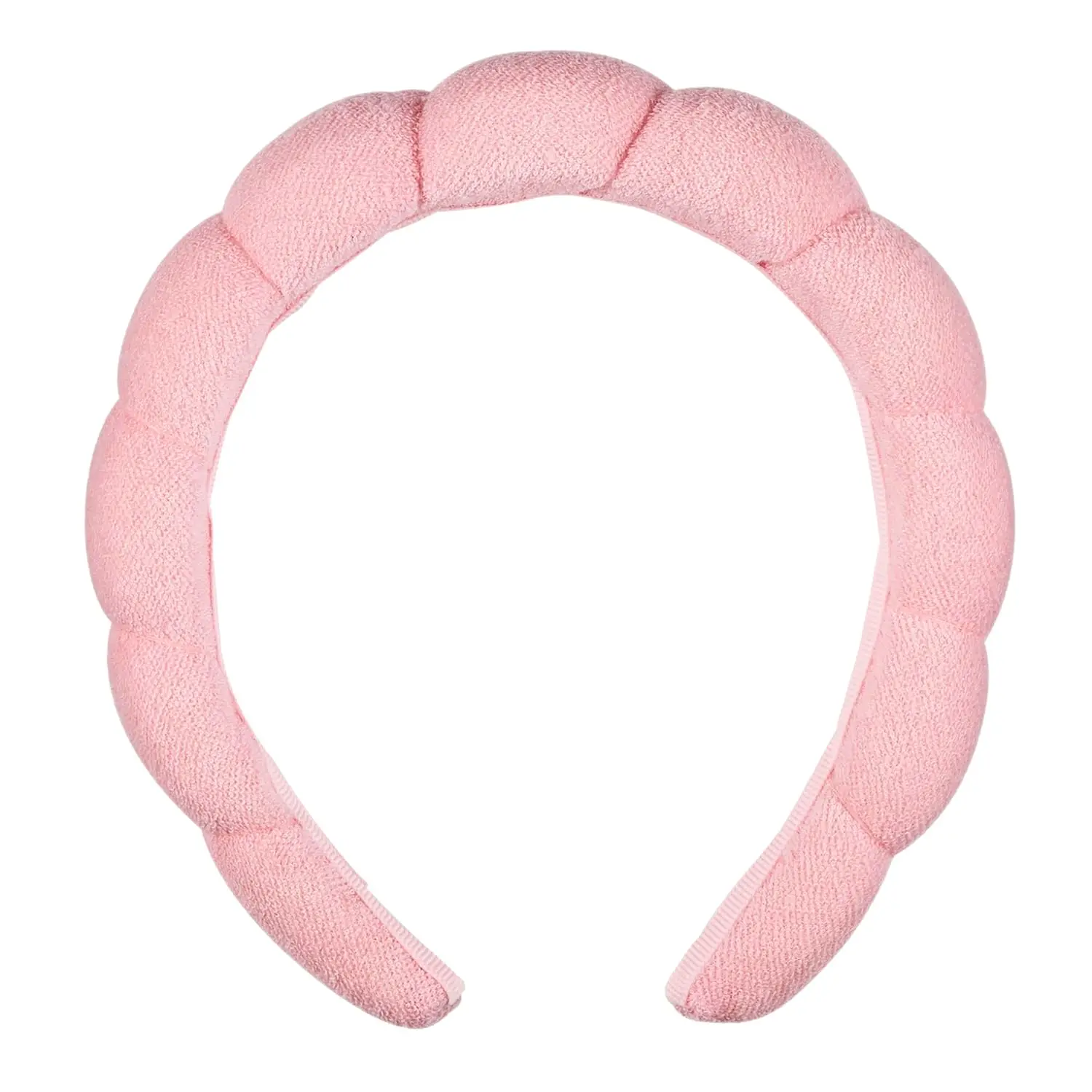 

Pink Bubble Face Washing Headband, Ultra-Absorbent Microfiber, Soft Terry Cloth, No-Squeeze No-Pull Design