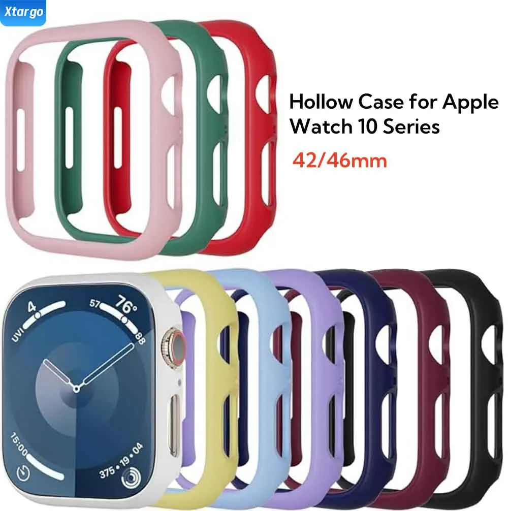 PC-Hohlgehäuse für Apple Watch 10-Serie 42 mm 46 mm, matte harte PC-Stoßstangenschale für iWatch-Rahmen, Apple Watch Series 10, Zubehör
