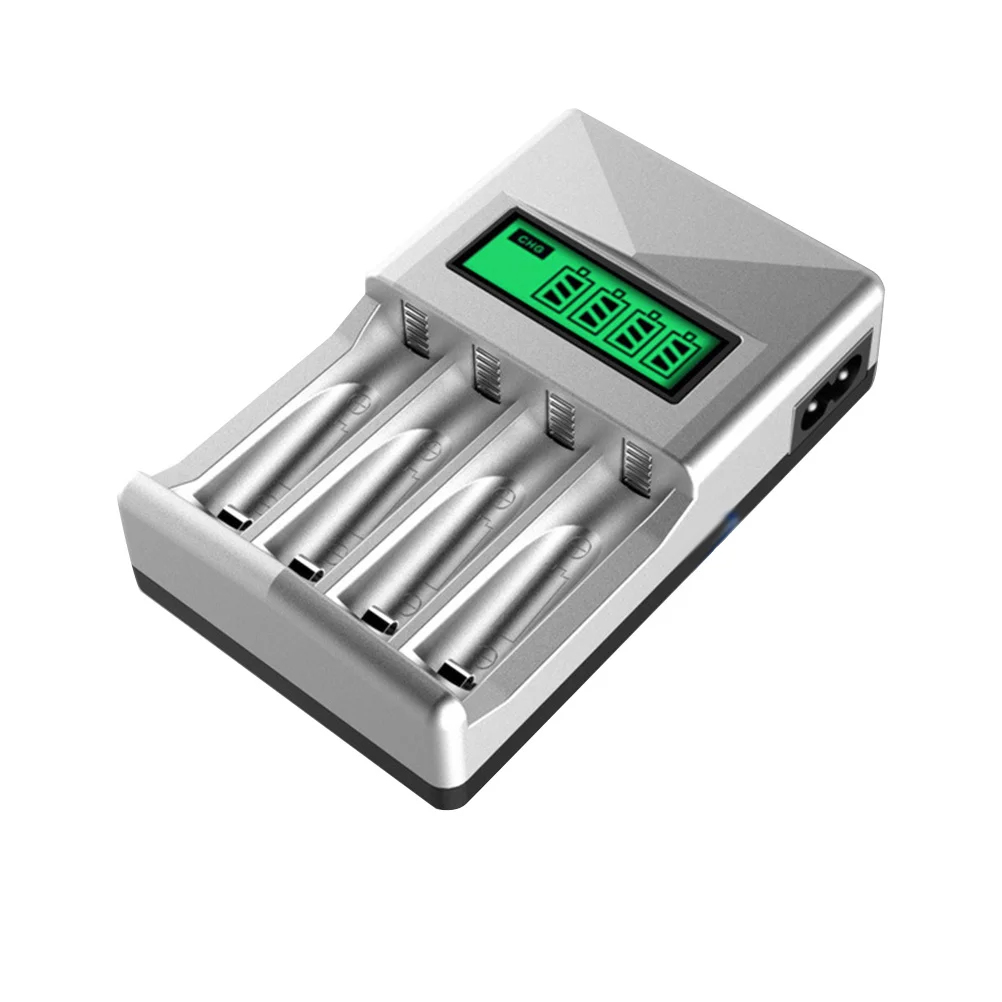 

4 Bay Smart for Aa Aaa Digital Display Fast Charging with Trickle Charge Protection LCD 4 Slot Rechargeable