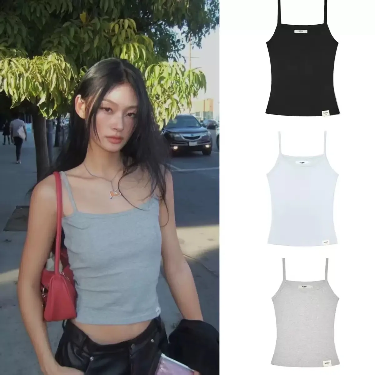 

Glow Basic Color Simple Short Sleeve Slim Fit Short Pants Long Pants Set Low Waist round Neck Summer Casual Sportswear