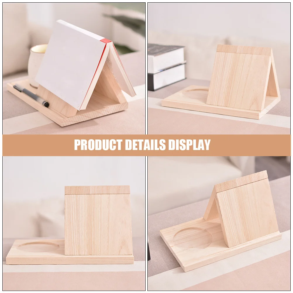 

Wooden Bookshelf Modern Triangle Style Floor Standing Book Holder for Living Room Bedroom Study Wood Art Book Rest Display