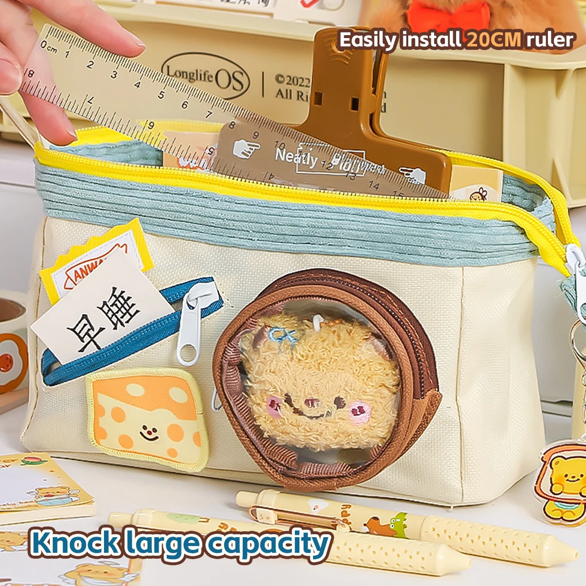 1PC Japanese Ins Style Pencil Case Retro Multi-Layer Large Capacity Organizer for Teen Girls Students Back To School Stationery