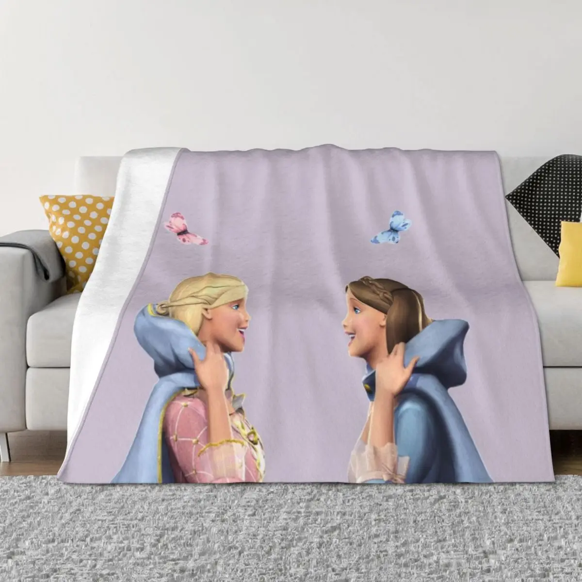 

princess & pauper Throw Blanket Loose For Decorative Sofa Picnic Soft Plaid Blankets
