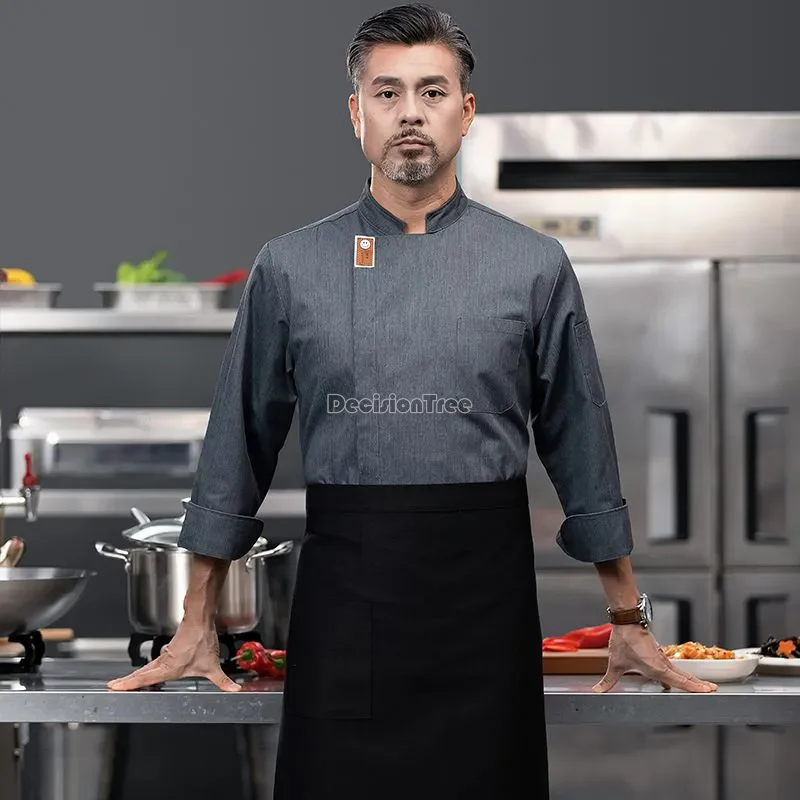 2024 Chinese Stijl Klassieke Chef-Kok Uniform Western Restaurant Bakkerij Cakekamer Mannen Chef-Uniform Dun Ademend Kokkleding