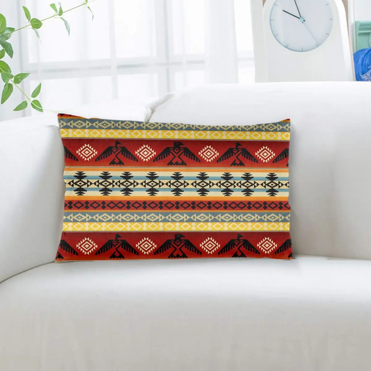 Thunderbird Native American Pattern Rectangle Pillowcase Cushion Cover Decorative Bedroom Bed Home Comfort Throw Pillow