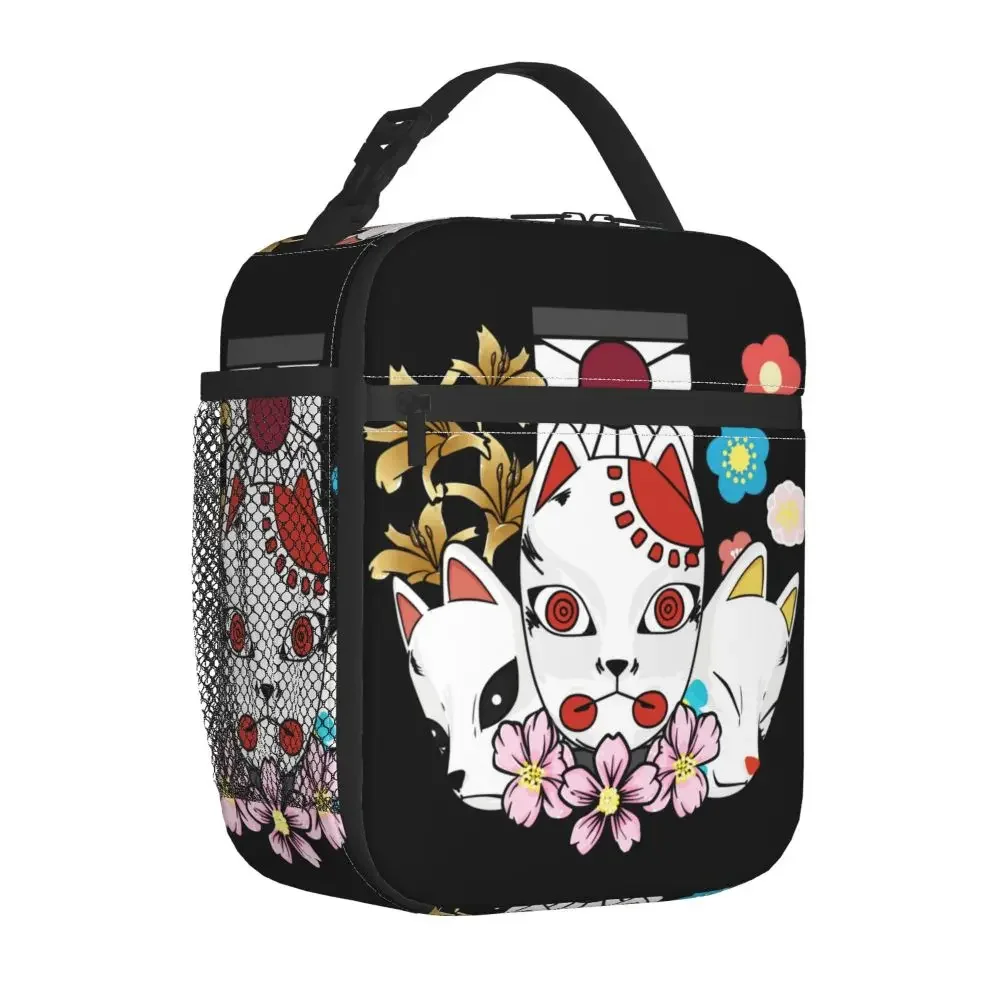 Kitsune No Yaiba Thermal Insulated Lunch Bag Women Manga Demon Slayer Resuable Lunch Tote for School Multifunction Food Box