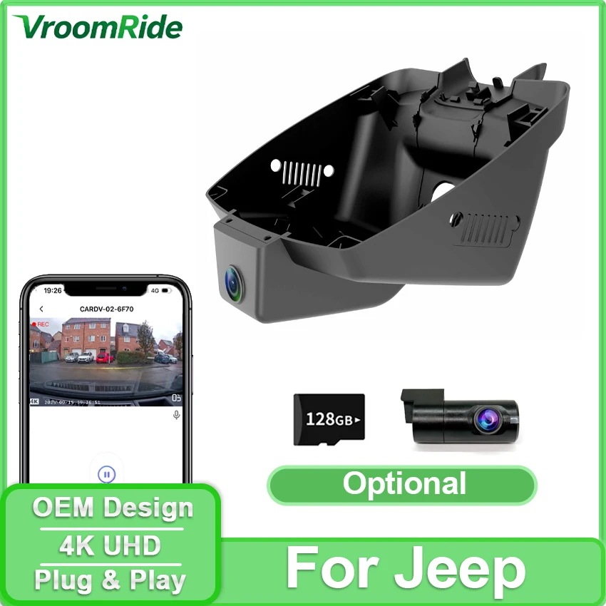 Dash Cam For Jeep Renegade 2015-2018 2019 2020 2021 2022 Car DVR OEM Style 4K Car Video Recorder,Loop Recording Night Vision