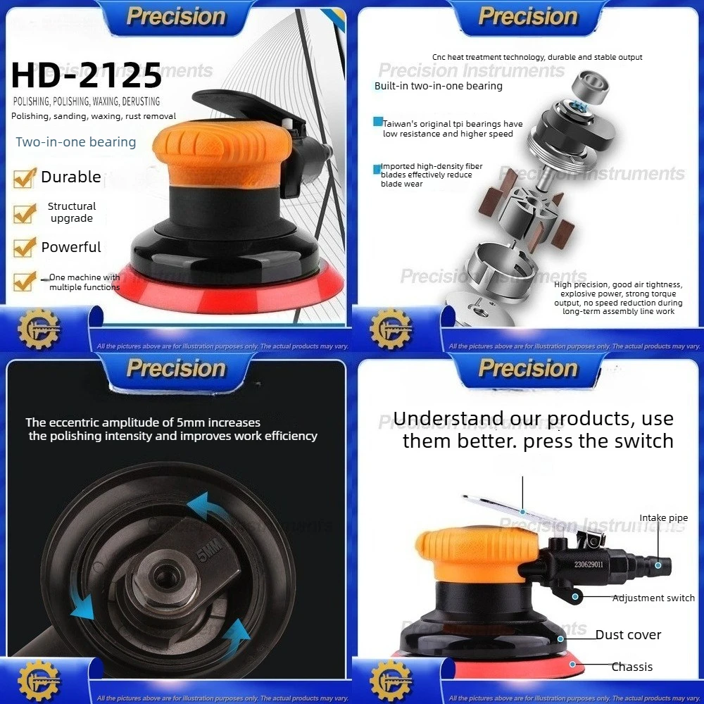 2026 New Arrival Pneumatic Polisher Grinder for Sanding Waxing with Abrasive Paper High Speed Rotary Tool