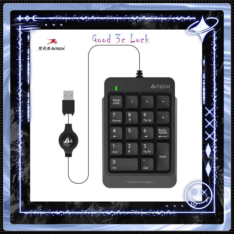 A4tech Fk13 Numeric External Keypad Portable Mini Retractable Cable Usb Financial Cash Register Securities Password Inputter