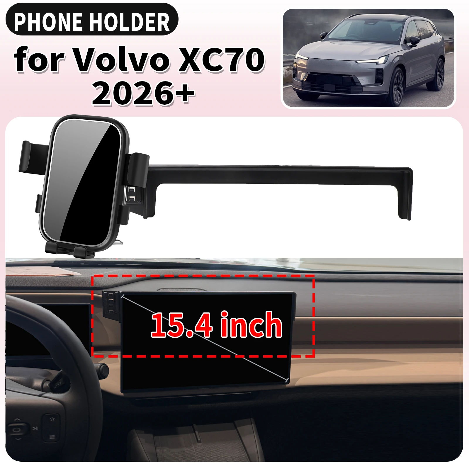 

for Volvo XC70 2026 2027 2028 Screen Base Mount Phone Holder Dedicated Clip-On Navigation Bracket Car​​ accessoires