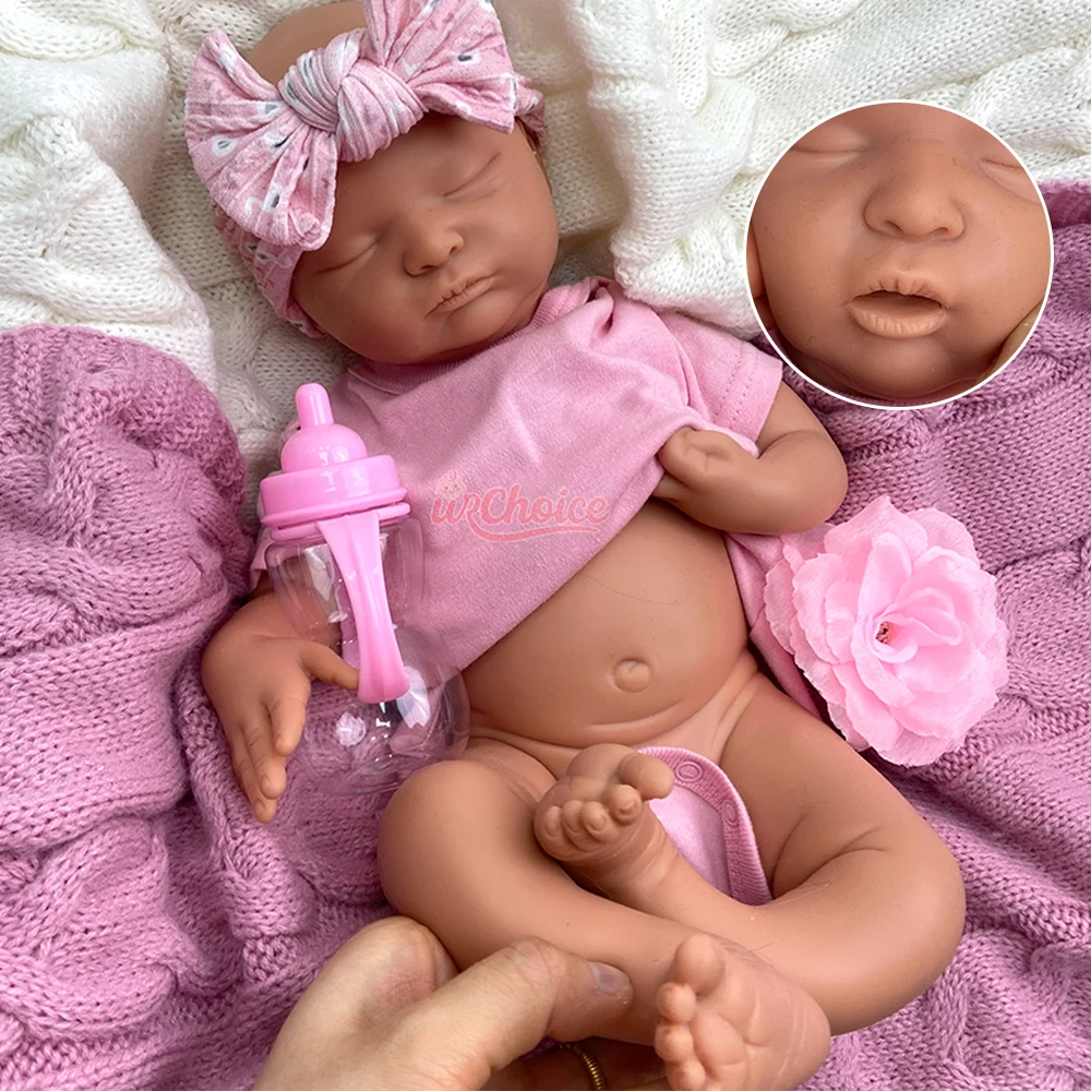 

18Inch Open Mouth Silicone Reborn Baby Girl Handmade Soft Touch Feeling Lifelike Washable Doll for Collection Kids Toy