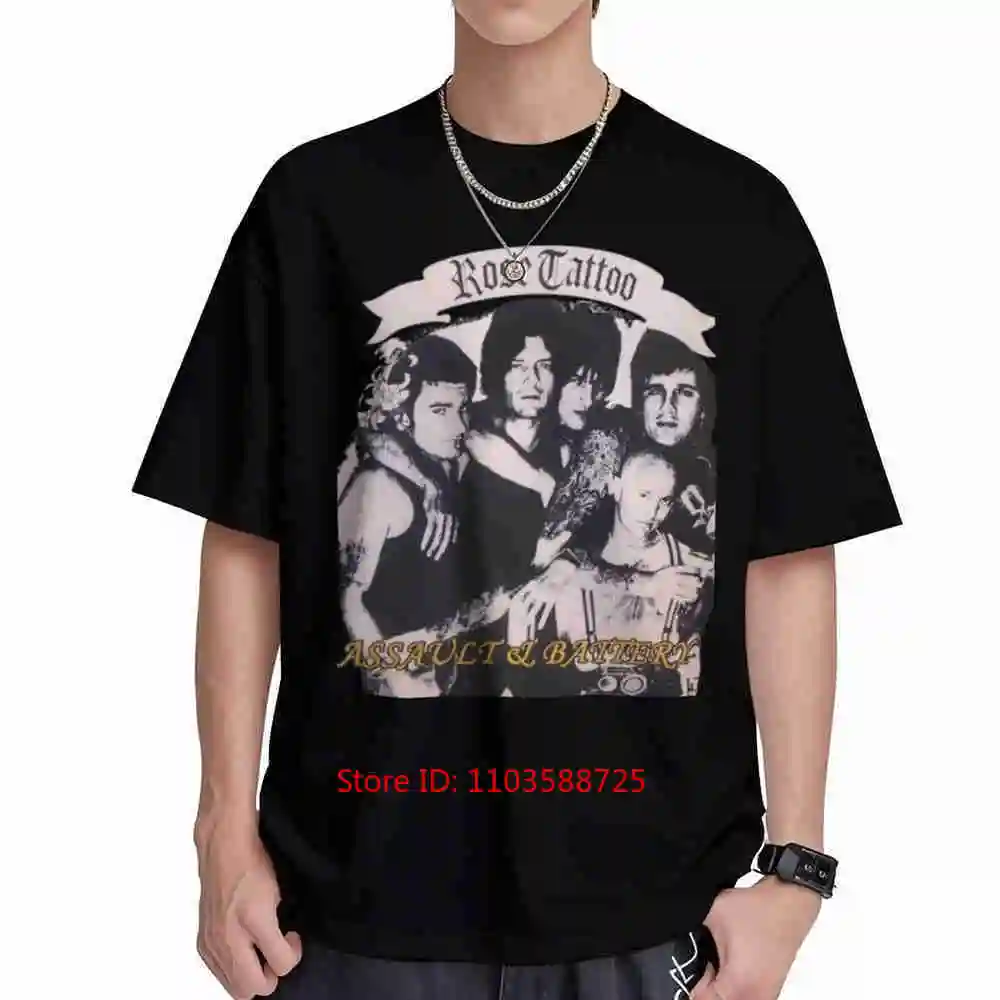 Vintage Rose Tattoo Assault Battery Band Short Sleeve Tee 100% Cotton T-Shirt