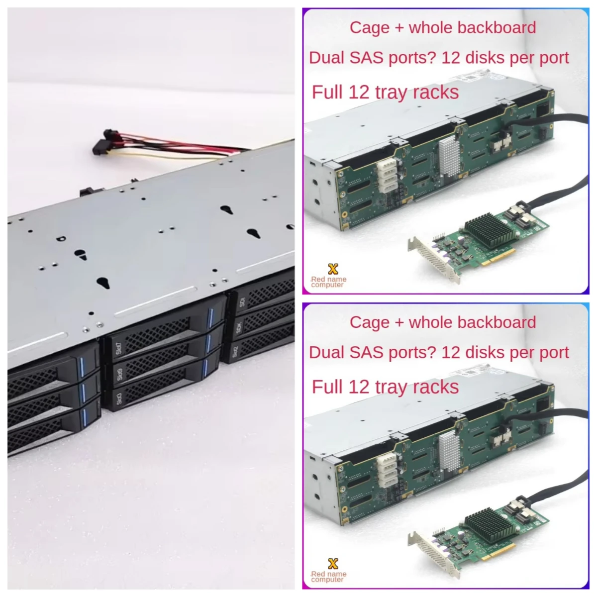Hot swappable 8087 interface D-type 4ping power supply SAS/SATA chia 12 bay 3.5-inch hard drive cage