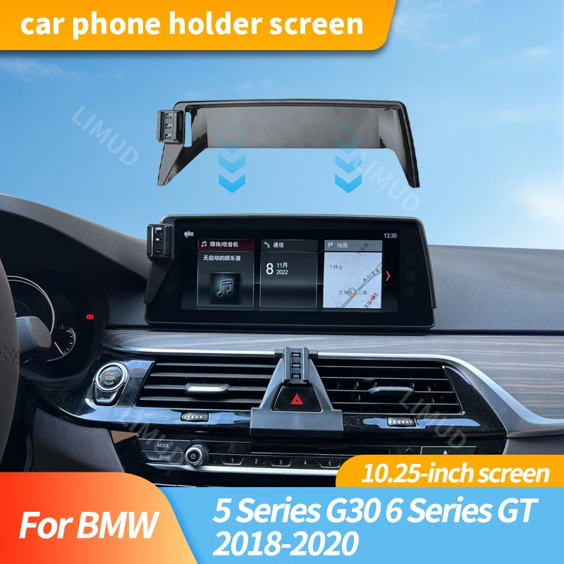 

Car Phone Base Fixed Bracket For BMW 5 Series G30 6 Series GT 2021-2023 10.25-Inch Screen Navigation Bracket Car Accessories