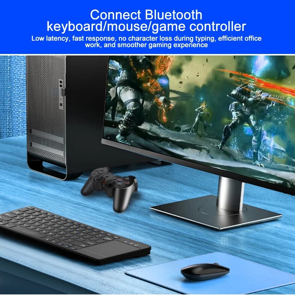 Adaptor USB Bluetooth 5.4, penerima pemancar untuk Mouse Keyboard nirkabel USB Bluetooth Audio Adapter untuk PC komputer Laptop
