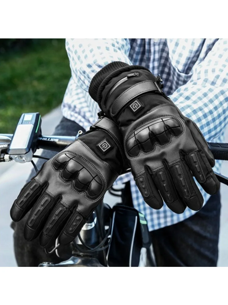 AliExpress ZHUISHU Heated Motorcycle Gloves Cycling Winter Glove Man Bicycle Supplies Thick Protective Gloves Electric Gloves With Heating Function