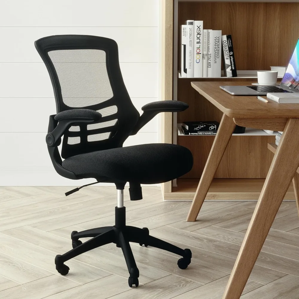

Mid-Back Swivel Office Chair with Adjustable Seat Height, Ergonomic Mesh Desk Chair with Flip-Up Armrests, Gaming chairs