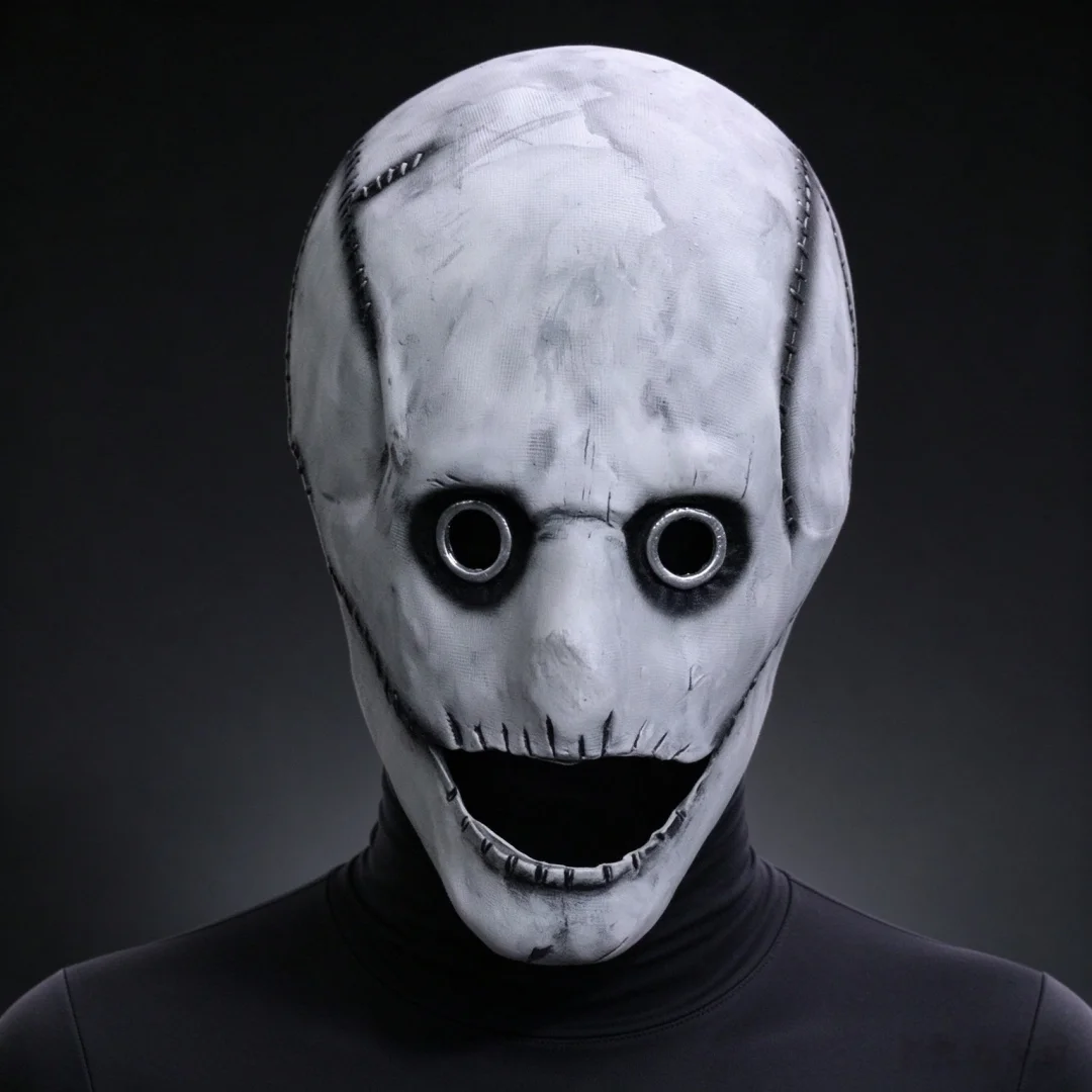 Halloween Scary Stitched Face Latex Mask, Full Head Cosplay Headgear for Haunted House, Carnival Party Costume Props