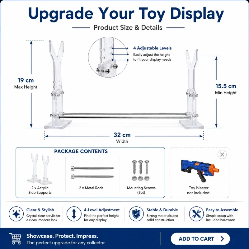 Desktop Clear Acrylic Exhibition Holder, Stable Detachable Rack for Mini Handheld Decor Ornament Models, Display Support Stand