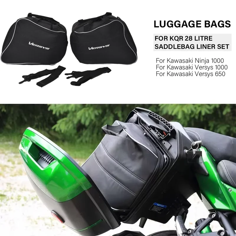 

For Kawasaki Versys 1000 650 Ninja 1000 H2 SX For KQR 28L Motorcycle Hard Saddlebag Liner Set Bag Saddle Inner Bags luggage bags