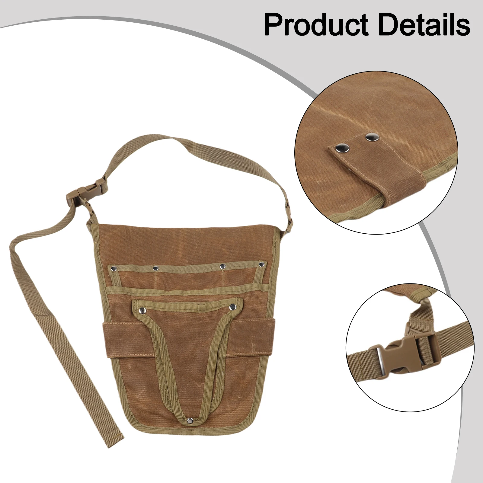 8 Pocket Waterproof Garden Tool Bag with Rugged Waxed Canvas Material and Convertible Straps for Backpack and Shoulder Carry