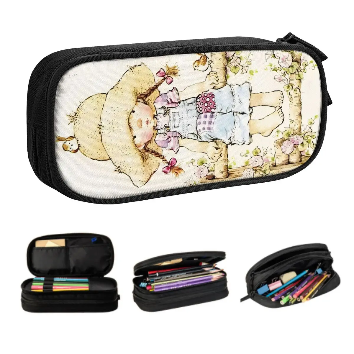 مخصص لطيف S-Sarahs K-Kays مقلمة للبنين بنات الكرتون فتاة كبيرة تخزين القلم حقيبة صندوق الملحقات المدرسية