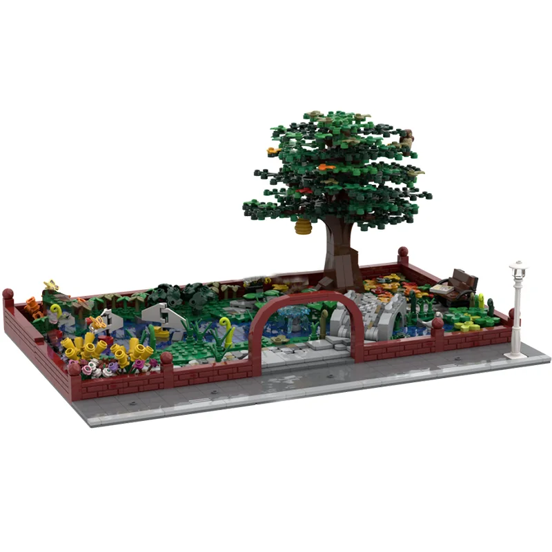 1859pcs Moc City Green Central Park & Pond Modular Building Model  Set Building Blocks Assembly Bricks Toys Kids Christmas Gift