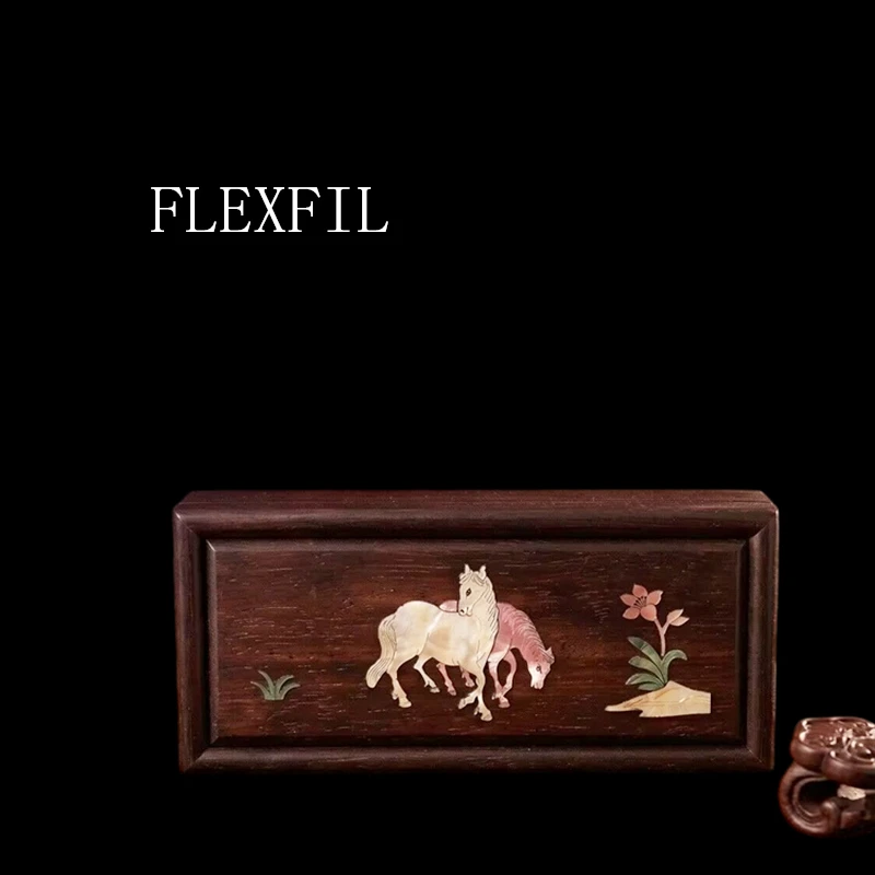 FLEXFIL Jewelry Storage Box Vintage for Women Shell Handmade Intangible Cultural Heritage Pine Solid Wood Accessories Gift Box