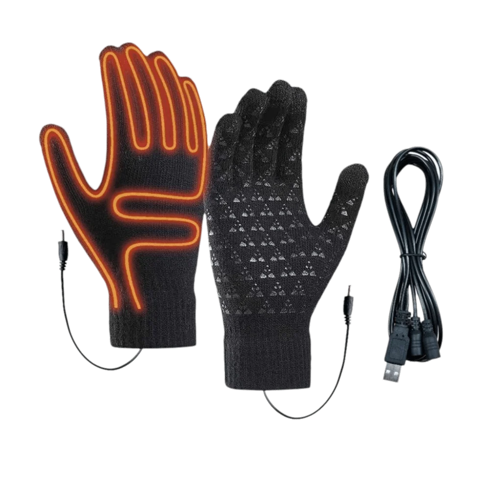 Windproof USB Electric Heating Gloves Anti Slip Full Finger Men Finger Gloves Touchscreen Constant Temperature