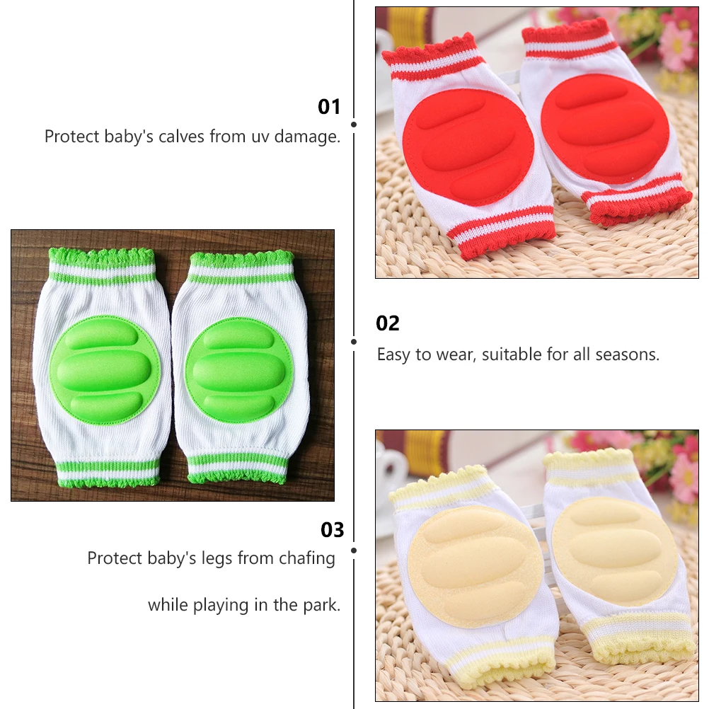 

1 set Cotton Baby Sponge Crawling Protector Knee Pad Protector for Chubby Calves Infant Kneepad Toddler Leg Arm Warm UV