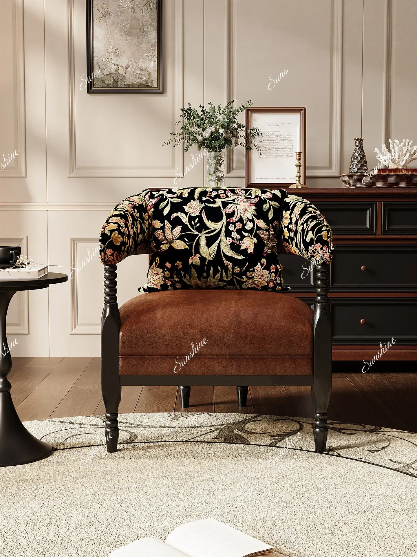 YAmerican retro single sofa hotel homestay leisure chair