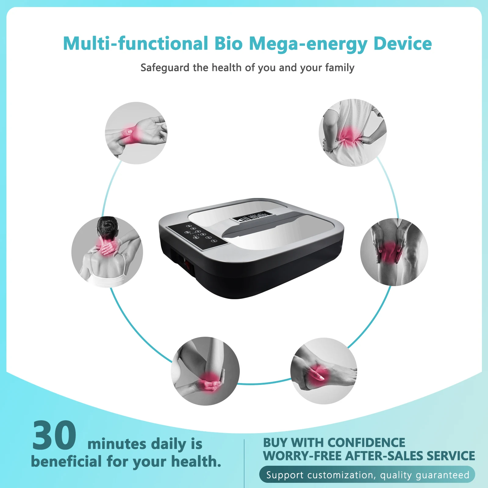 Tera Life P100 Terahertz Foot Massager Bio-Energy Electrothermal Cycle Patch Deep Penetration Red Magnetic Wellness Health Care