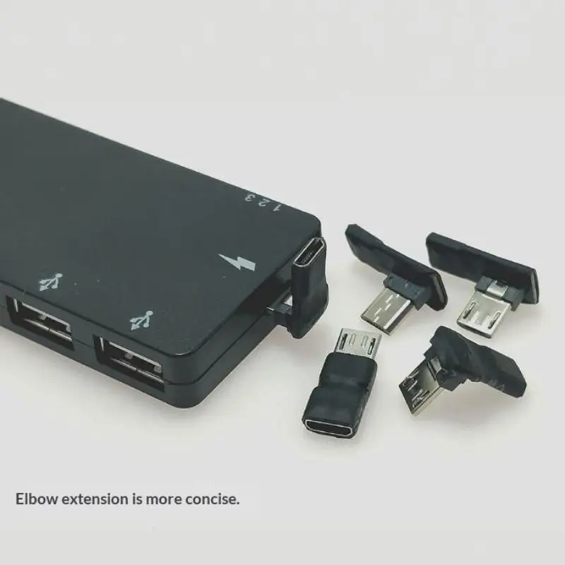 90 Degree Micro USB Male To Female Adapter 5 Core Right Left Angle Connector For Android Phone Tablet Data Charge Extension