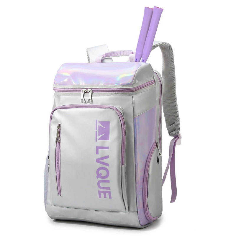 Large Capacity Badminton Racquet Backpack Waterproof Shoe Compartment Tennis Badminton Storage Bag Student Badminton Sports Bag