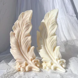 Feather Decorative Silicone Candle Mold Geometric Angel Soy Wax Mould Abstract Art Decorative