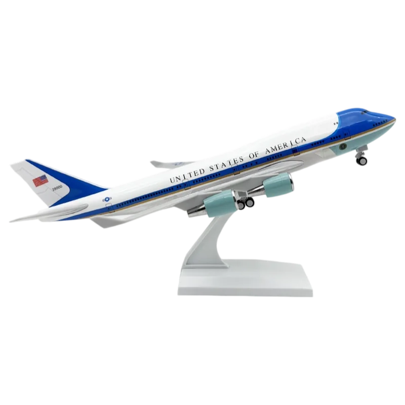 Boeing 747 Air Force One 1/200 Scale Resin 31cm, Plane Toy, Miniature, Airport, Model Kit, Adult Collectible, Children Gift