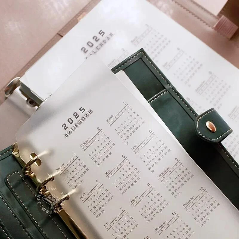 2026 Calendar Notebook Dividers A5 A6 Loose-leaf Notebook Binder Dividers Monthly Planner Transparent Bookmarks Agenda Note Pads