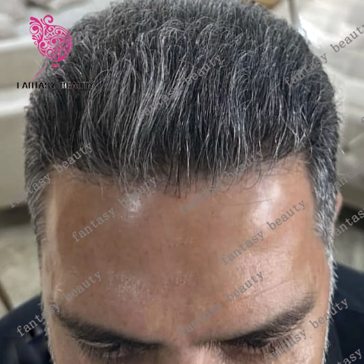 

Серый 1B40 1B80 1B65 Натуральная линия волос Прочный инъекционный Тонкая кожа Коричневый Черный Мужской парик Система человеческих волос Шиньон Протез