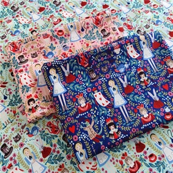 Width 110cm Disney Alice Princess Cotton Fabrics By Meters Patchwork Fabric For Sewing Clothes Quilting Material DIY Needlework
