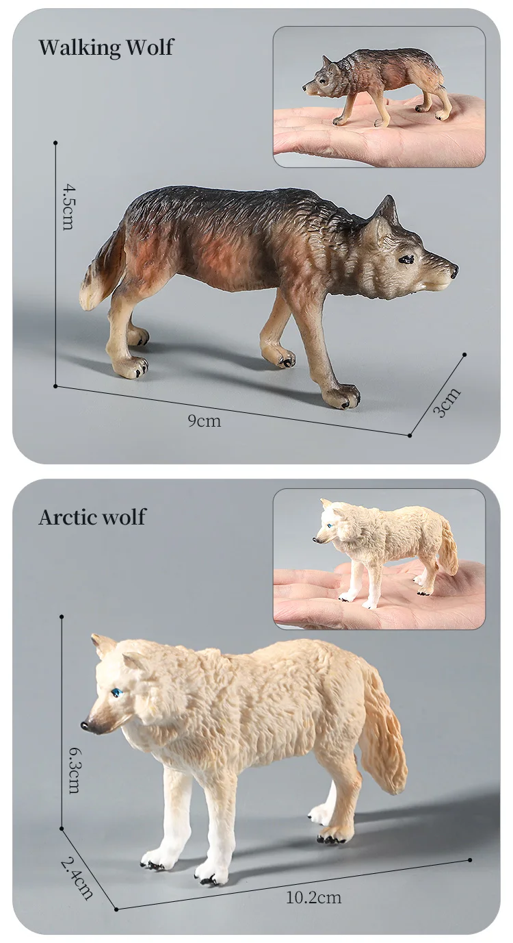 Lernspielzeug-Figuren-Set mit Waldtieren – Wolf, Fuchs, Hyäne, realistische Dschungel-Zoo-Tiermodelle, Weihnachtsgeschenk für Kinder – Detail 10