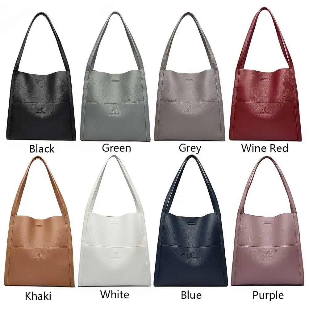 Women Trendy Tote Bag Zipper Casual Satchel Bag Simple Leather Shoulder Bag Versatile Handbag Purse Commuting Bag