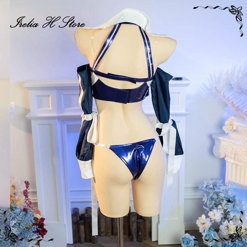 Irelia H Azur Lane USS نيو جيرسي تأثيري حلي لعبة نيو جيرسي مثير بدلة سباق هالوين زي النساء