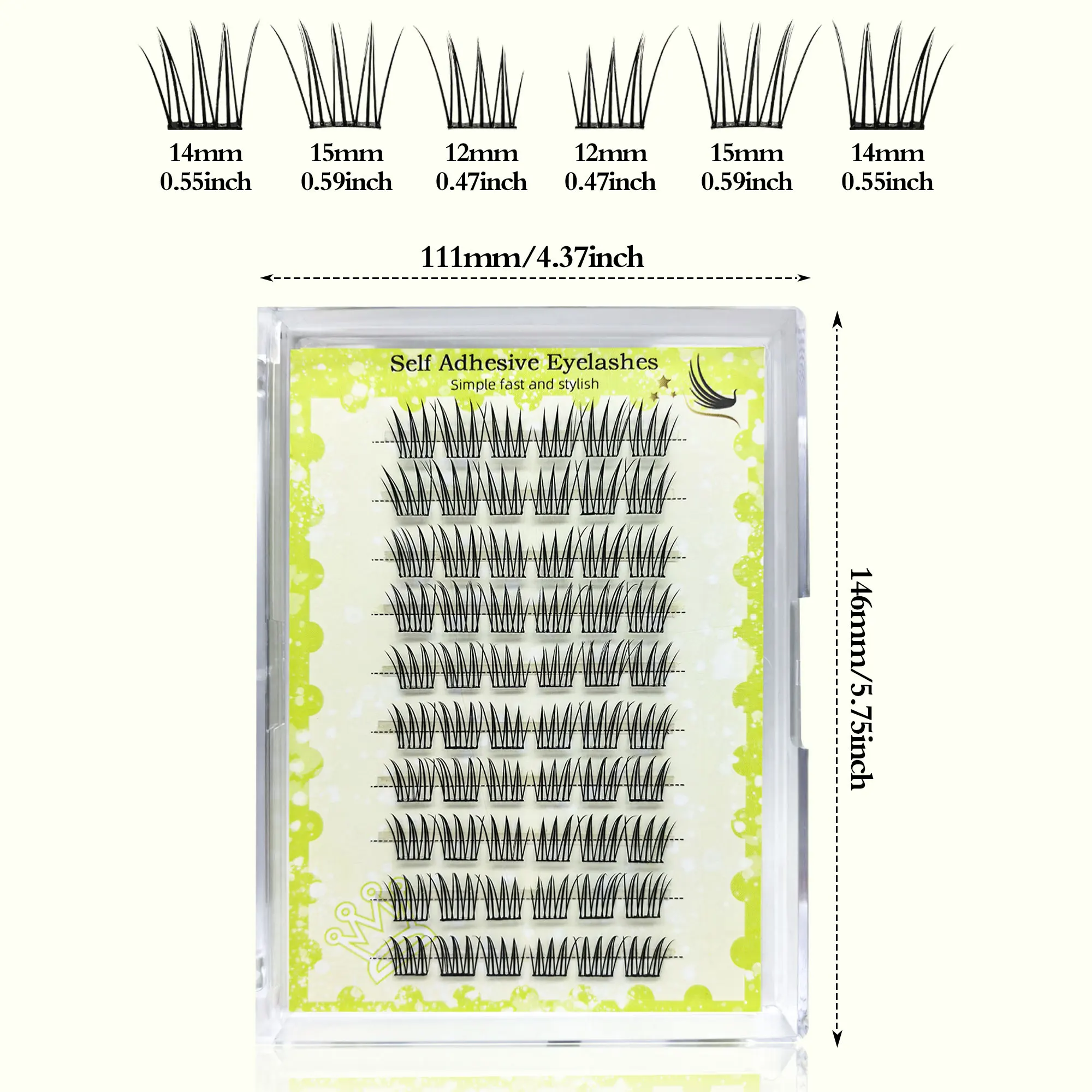 접착제 없는 인조 속눈썹 10줄, 자연스럽게 컬링되어 두꺼운 만화 눈 화장을 연출합니다.