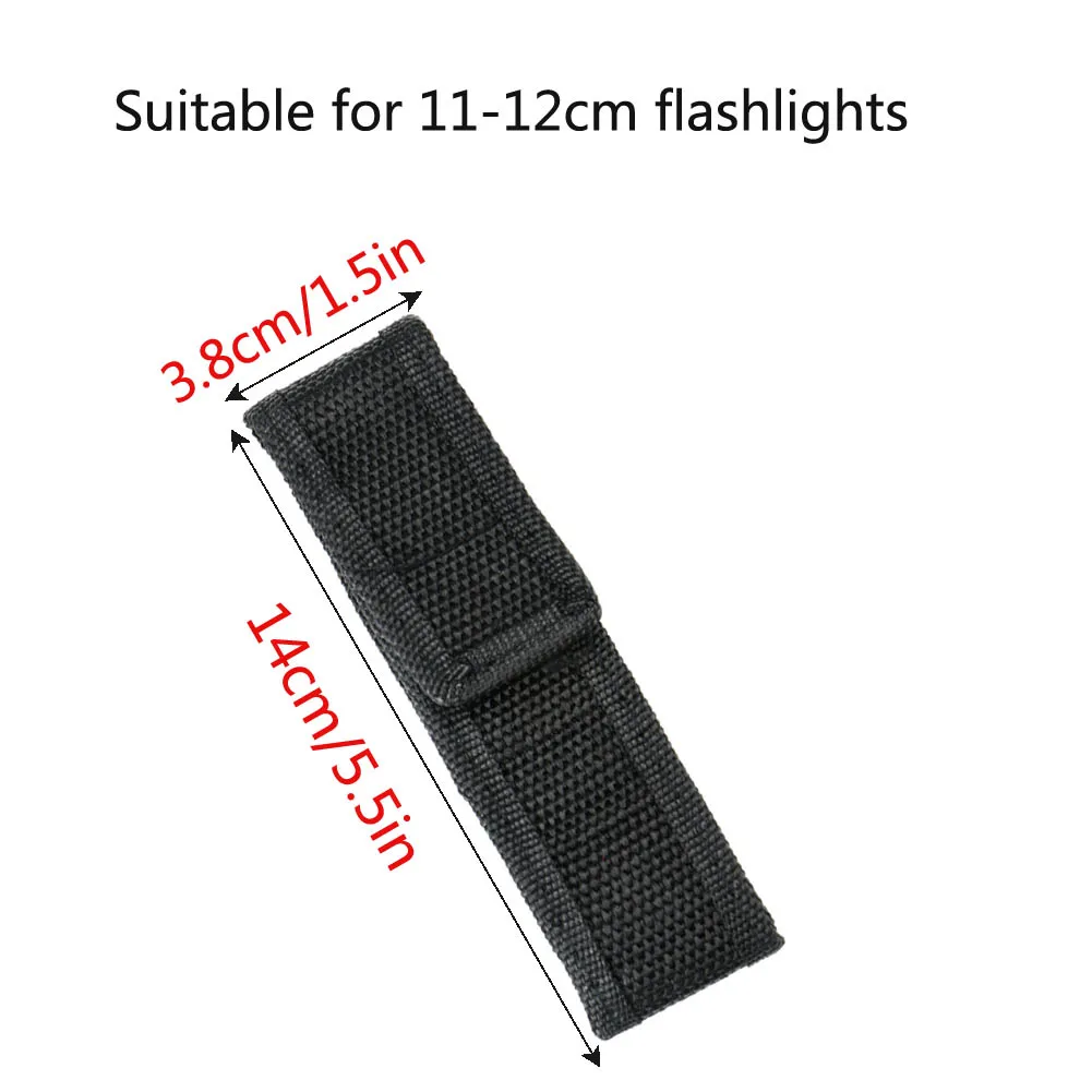 enjoydeal 12/14/16.5/18cm LED Flashlight case Torch Nylon Holster Holder Belt Case Pouch Bag Flashlight Holster black